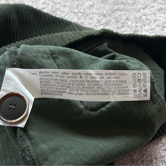 Zara TRF Dark Green Corduroy Button Front Mini Skirt w/ Patch Pockets XS - Picture 7 of 7